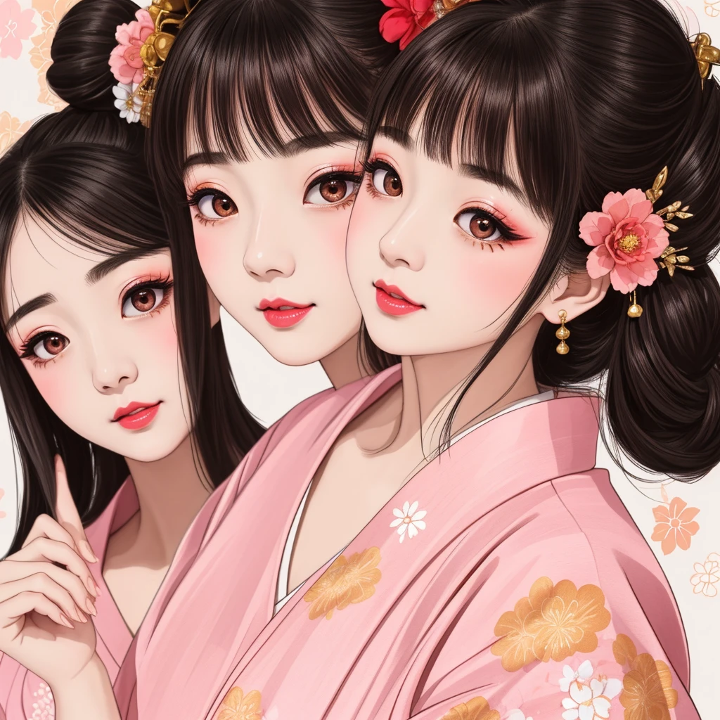 Each has a different expression2People and sisters、(2 girls)、⦅Dancing traditional arts with grace)、((Big Breasts、Small Face、Not exposed))、highest quality、masterpiece、(Black Hair、Bun Hair)、Brown Eyes、⦅Wide angle、Angle from above the waist、雑誌の表紙のPause、Their gazes are different, gazing into the distance⦆、(8K High Quality、masterpiece、High resolution、Realistic and beautiful light and shadow、(highest quality)、(High Resolution)、(Very delicate and beautiful)、(Beautiful 8k face)、(With a smile、Beautiful eyes)、(Clear skin)、(Soft hair)、(8Head to Body)、(A Japanese style yukata kimono with red, pink and orange floral patterns on a white background, interspersed with gold powder、Wearing a yukata2Beautiful Japanese girls)、((Tanabata decoration background))、((Small Face))、(arms up)、Thin and small nose、(Red lipstick)、(Make your cheeks red)、(Glossy skin)、((Ink painting style))、Very thin eyebrows、Overall ultra-high image quality、(She is wearing maiko-style makeup.)、Whitening、Long and beautiful eyelashes、Glowing Skin、(Red cheeks),Straight nose、masterpiece、highest quality、whole body、 Eyebrows visible through hair、Bun Hair、Grin、Gal、コGal、Viewer's Eyes、Plaid、Stylish、woman、fine、Pause、
Waiting to start
