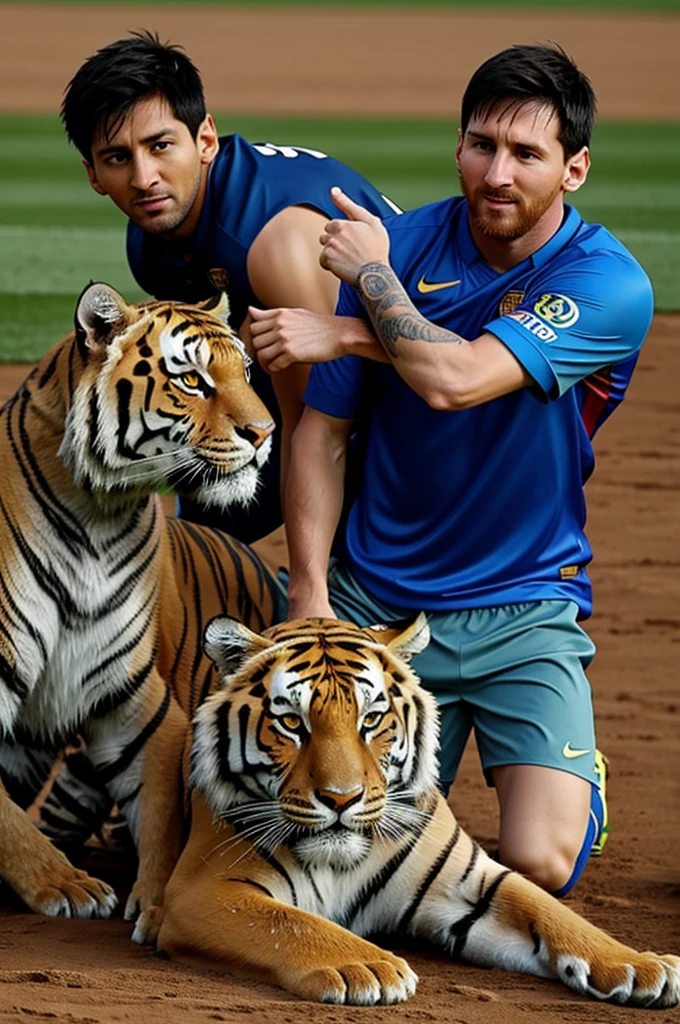 Messi and tiger photo 