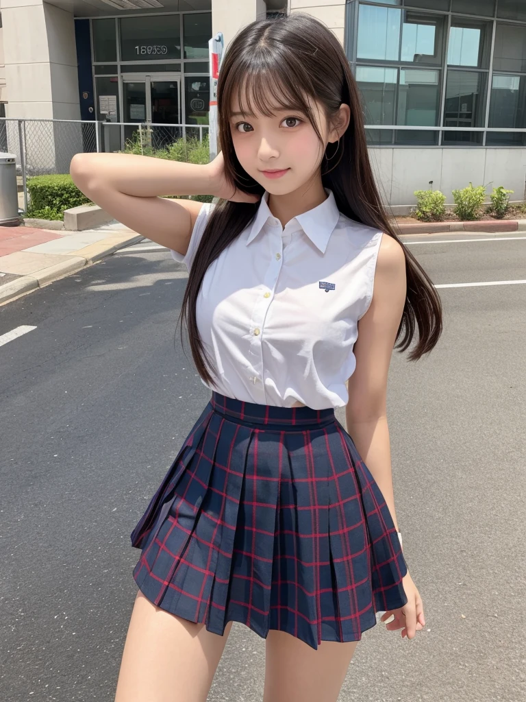 High school girl mini skirt 美脚