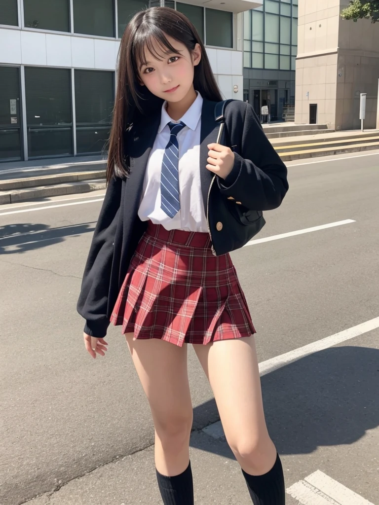 High school girl mini skirt ノースリーブ 太もも