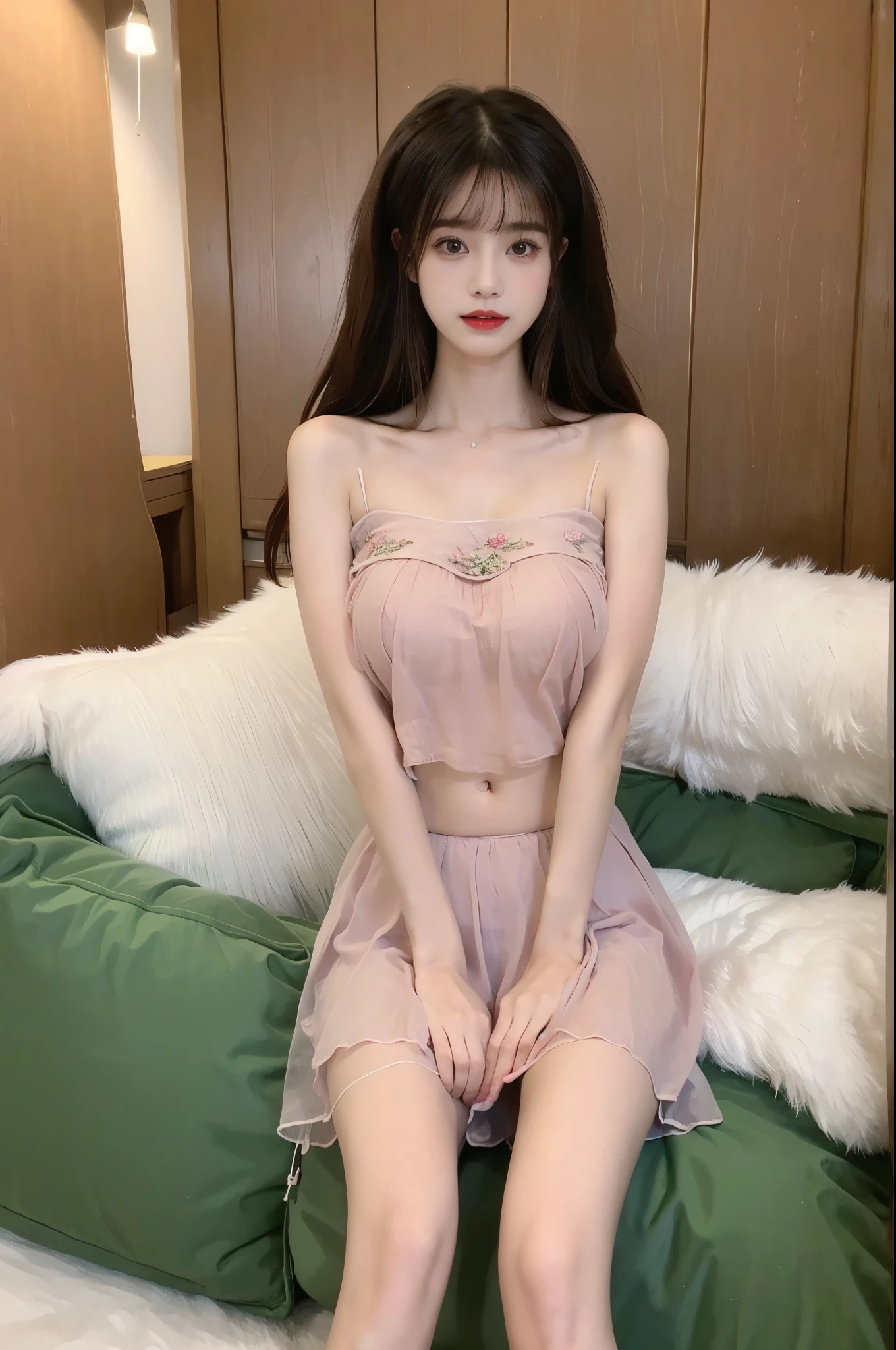 panties,underwear,see-through,sitting,skirt,pink panties,covered nipples,meadow, Beauty, beautiful女人,Have a perfect body:1.4,Layered Hairstyle,((Big breasts)), ((D cup)), Visible cleavage,Bare shoulders, Highly detailed face and skin texture,Double eyelids,Skin Whitening,Long hair,Whitening long legs,Standing by the sea, Fashion girl, Red lips, Sweet maiden, beautiful妆容, detail, lifelike, Very detailed, amazing, beautiful, Young and energetic, high quality,High Definition, rich and colorful,Exquisite, Smooth skin, The skirt is short, Lift the skirt with your hands, Elegant and charming posture, Official Art, Extremely detailed, Movie atmosphere, Soft colors, Natural skin texture,