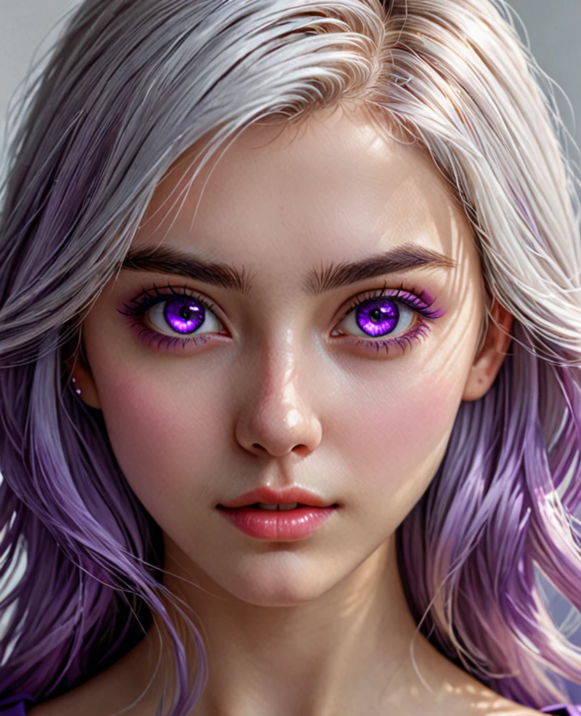  (hyperrealistic), (illustration), (high resolution), (8K), (extremely detailed), (best illustration), (beautiful detailed eyes), (best quality), (ultra-detailed), (masterpiece), (wallpaper), (photorealistic), (natural light), (detailed face), (high detailed realistic skin texture), (anatomically correct), (solo), (1 girl:1.52), (high detailed realistic hair), (white hair:1.35), (heterochromic eyes), (detailed eyes), (purple eyes:1.37), (sparkling eyes), (realistic huge breasts:1.53), (slender abs), (dynamic pose), (closed tiny mouth:1.3), (concentrated expression), (upon body from head to thigh:1.51), (dimple:1.34)