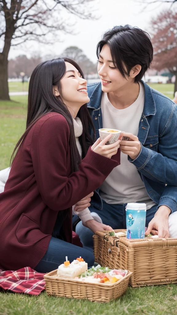 A picnic date at the park with Johnny's idol group snowman tall male Meguro Ren.
He was dressed simply and roughly.
He ate a lot of bento deliciously.The two of us read a book and chat.
his gentle smile.That looks at me.