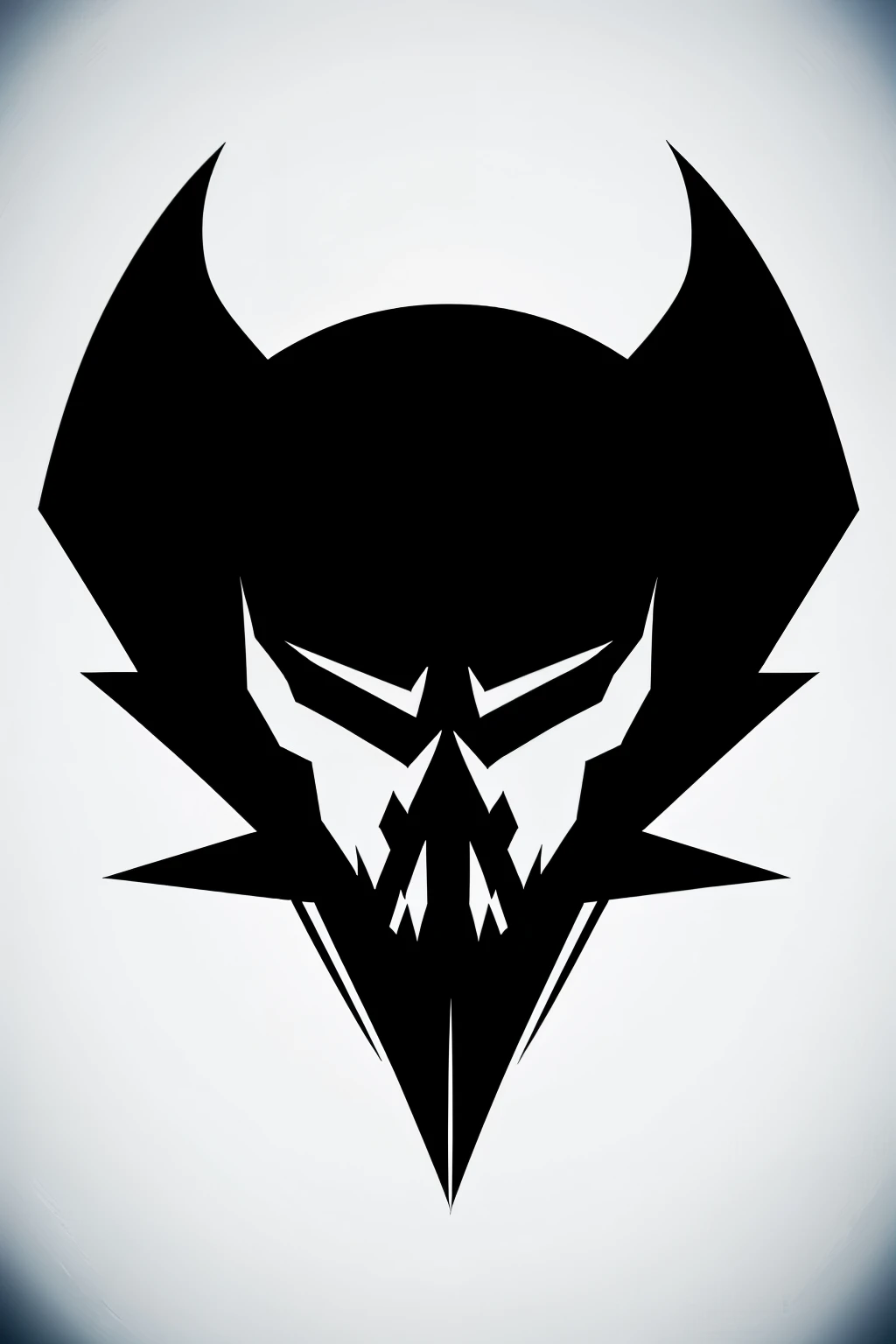 Black vector on white background of Skull with god odin style and motorcycle helmet
