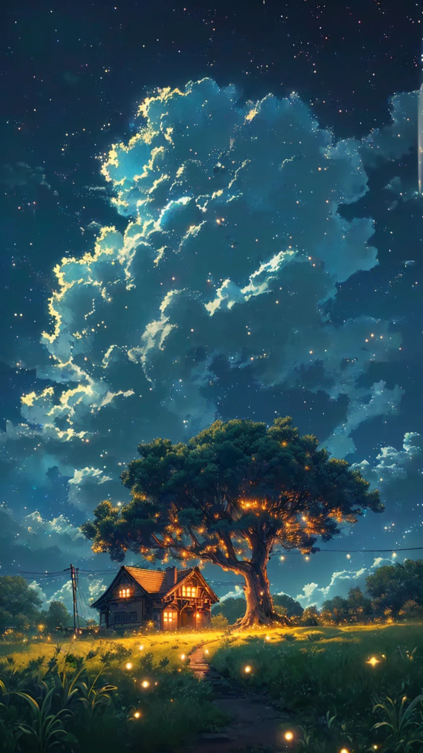 (best quality,4k,8k,highres,masterpiece:1.2),ultra-detailed,(realistic,photorealistic,photo-realistic:1.37),star-filled night sky,moonlit landscape,shimmering stars,tranquil atmosphere,dense clusters of stars,nighttime serenity,dreamlike surroundings,majestic celestial display,ethereal moonlight,serene and peaceful scene,enchanting nightscape,dark mysterious colors,soft moonlight casting gentle shadows,sparkling constellations,vivid colors reflecting off the sky,mesmerizing beauty of the night sky,luminous celestial bodies,pure fascination with the universe,awe-inspiring night-time vista,calm and serene night,glowing moonlight adding a touch of magic hyper datailed