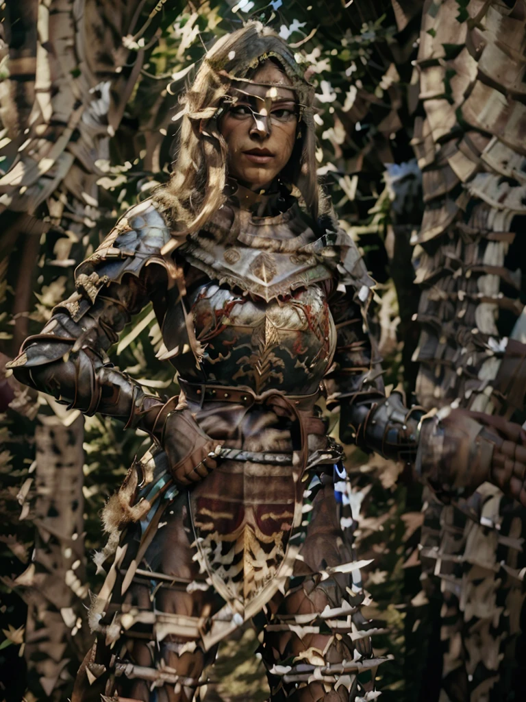 Full body view, (sharp focus: 1.5), (sharp focus:1.2), retrato, atractive young elven girl with white hair, (rosto bonito:1.1), olhos detalhados, delicious lips, (Maquiagem dos olhos:1.2), (corpo apertado:1.2), Vestindo (armadura elfica com entornos dourados:1.2) no (a floresta e ruinas:1.2). (morning sun lighting:1.2), profundidade de campo, Bokeh, 4k, HDR. por (James C.. Christensen:1.2|Jeremy Lipking:1.1).