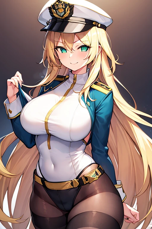 High resolution, Very detailed, perfect lighting, beautiful detailed eyes,   ((masterpiece,Best Quality)), absurdities, alone,     princess zelda, by the width, crown braid, Hair clip, pointy ears, blue shirt, long sleeves, Gloves without fingers, black gloves, Black pants, tight pants, smile, curves, nod,   ,  deep neckline, deep neckline, bare breasts, bare breasts, NSFW, visible nipples, visible nipples 