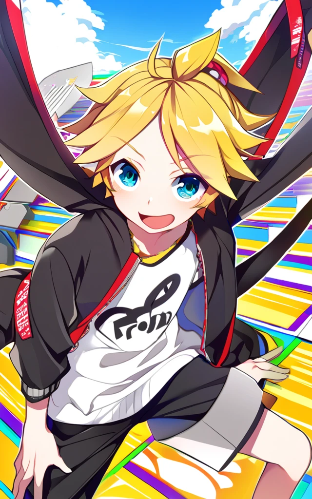 one boy, Kagamine Len, cool, cute