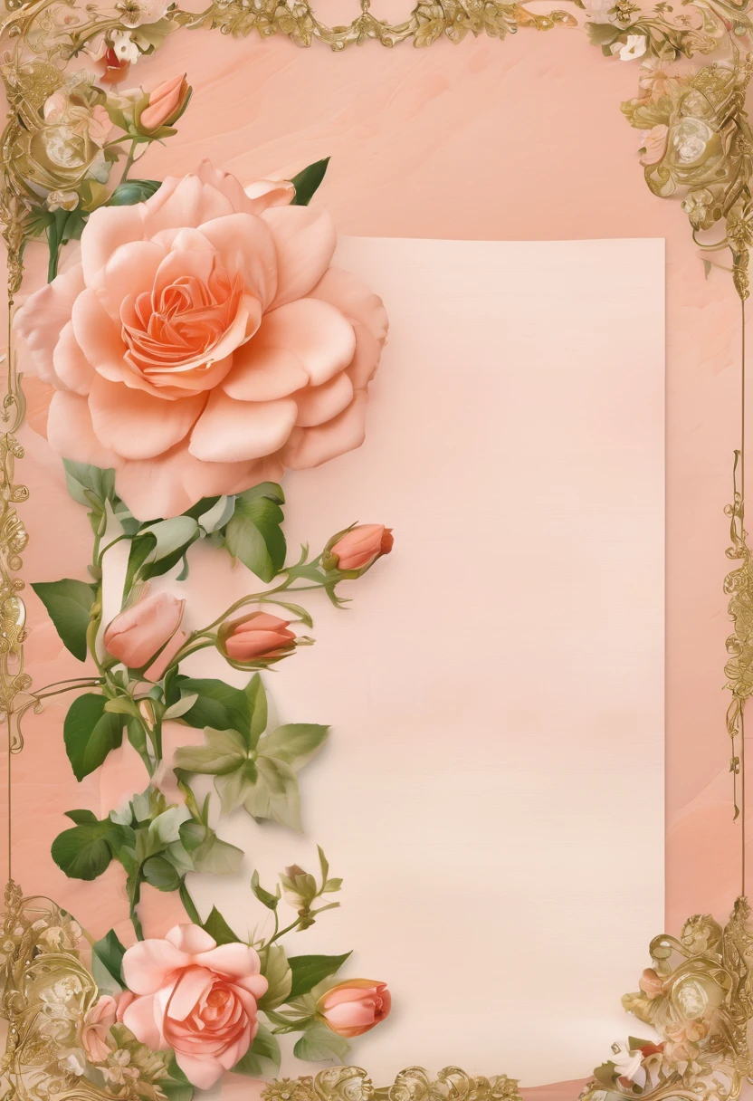 （overhead shot）,(Masterpiece:1.4),delicate,８ｋ,( Background Pages:1.4),race,Lots of ribon,Rococo, (VINTAGE light salmon SCRAPPY PAPERS), a selection of pretty pages with flowers that will work with,((Digital Paper:1.4))