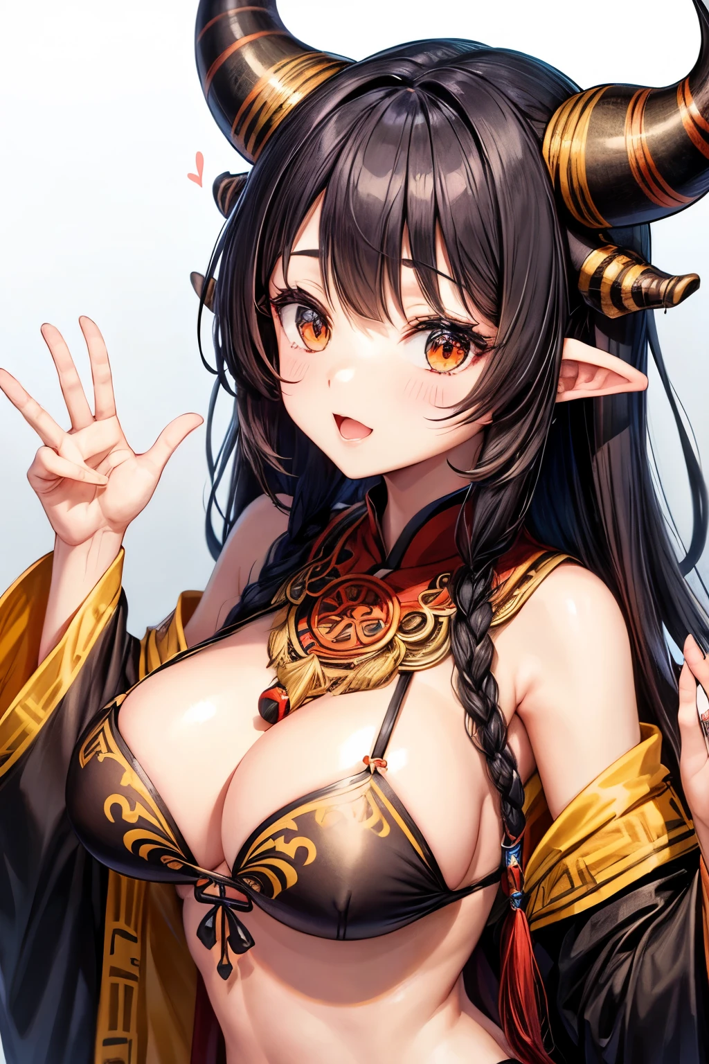 two little horns in head, Big breasts, Sister Yu, tribal clothing