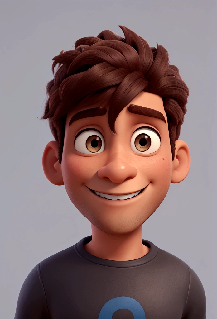 Um homem com pele escura, olhos claros, cabelo preto curto, Dancing, 3D estilo Disney Pixar