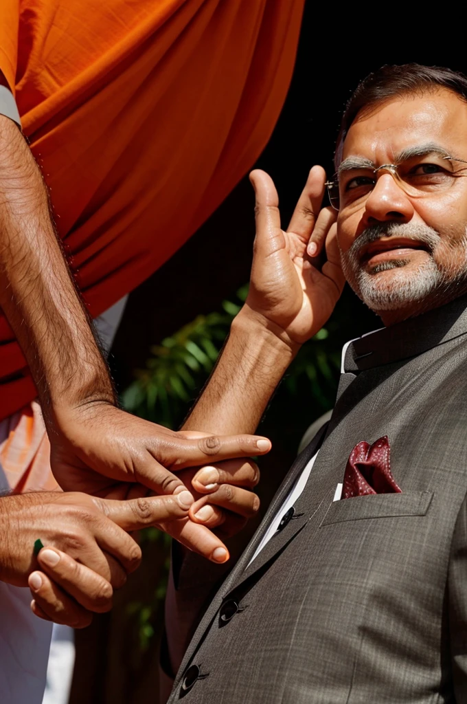 Narendra Modi and Rahul Gandhi hand