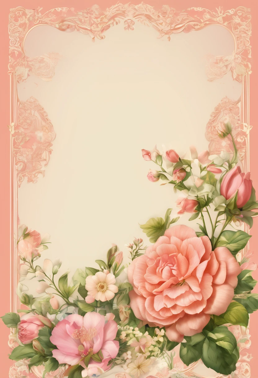 (((masterpiece))), (((highest quality))), ((Super detailed)), (Highly detailed CG illustrations), ((非常にdelicateで美しい)), (overhead shot),(最高masterpiece:1.4),delicate,8k,( Background Pages:1.4),race,Lots of ribon,Rococo, (VINTAGE light salmon SCRAPPY PAPERS), a selection of pretty pages with flowers that will work with,((Digital Paper:1.4))