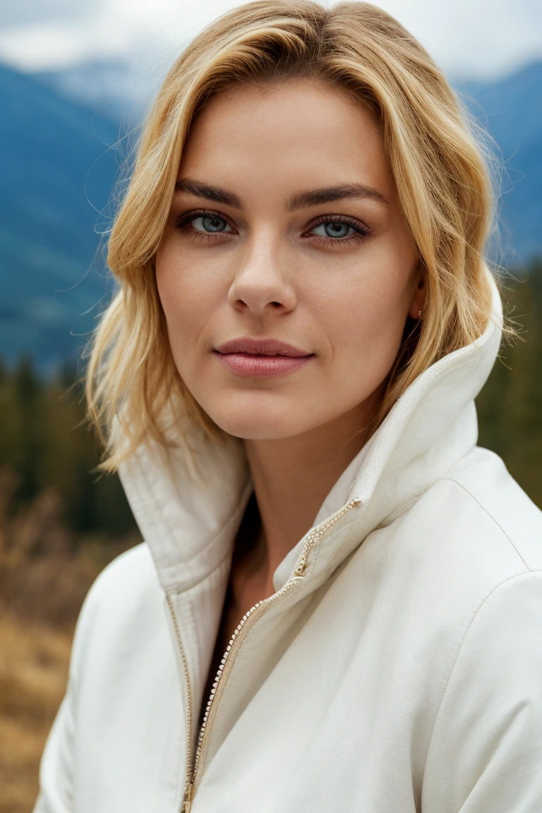 (A woman posing wearing a white laced coat), photo réaliste du corps, dans les montagnes enneigées en hiver, montagnes des alpes enneigées々々Dans le contexte de, The front slightly open, soutien-gorge et culotte transparents blancs, In front of the camera, (sein naturel), Charme, cheveux blonds raides, textures de peau réalistes, hyperdetailed face, highly detailed thick lips, nez ultra detaillé, beau visage, (Expression cool et yeux puissants), anatomie parfaite, fille en forme, regarder la caméra, Walk towards the camera, facing the'avant, hanche forte, Hanches larges, femmes de 25 ans, belles mains, lingerie sexy, porte-jarretelles, cuisses cuisses cuisses cuisses, strap, photorealistic, indirect lighting, volumetric light, Laser trace, super detailed, Best quality, ultra haute résolution, hdr, (8k, Best quality, chef-d'artwork:1.2), ultra detail, Photo brute, Super resolution, photo professionnelle, extremely detailed and beautiful, professional lighting,