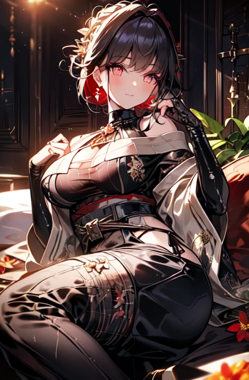 (from below:1.2),(from side:0.6),(Close-Up:0.4), (A masterpiece of image quality in 8K),(Beautiful Allafed Woman),(((emphasizing breasts:1.1))),(Dynamic angles),(Dynamic and sexy bending pose:1.3),(sit a chair:1.2),(Short hair in shiny silver and orange inner colors,small full breasts,Disturbance of clothing due to movement,breast slip,(Ponytail twisted buns adorned with elaborate braids and beads,Braided Setup Fishbone Hair:1.2),(see-through bangs),small breasts,(((A brown lace apron that shows your bare skin from under your small breasts.......)))、garters,Blush with embarrassment、Enraptured eyes、 little open mouth,A smile that beguiles the viewer、(Look back:1.2)、Look into the photographer,skin glistening with sweat,gazing at viewer,,(Professional Lighting),(masutepiece,top-quality,Ultra-high resolution output image,),(Ultra HD with complex detail image modes),depth of fields,Beautiful hands,Beautiful fingers,Detailed finger features,(Detailed hair features:1.7),detailed facial features,detailed clothes features,
