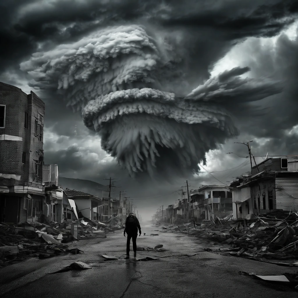 Imagine a world devastated by an apocalyptic event where extreme weather, como granizadas petrificantes ,olas de calor abrasadoras ,Tormentas de arena abrasadoras ,tempestades espectrales ,tornados electrificados , devasta la tierra. En esta realidad de pesadilla, los supervivientes deben construir ciudades resilientes y resistentes a la intemperie . As they struggle to endure the relentless weather chaos, They will find remains of lost technology , mientras se toman decisiones con consecuencias de gran alcance . Explore the emotions of despair., adaptabilidad, and humanity&#39;s resilience in a world forever reshaped by catastrophic climate.
(photorealism, Fotorrealista, caras detalladas, detalles intrincados, 8K)
