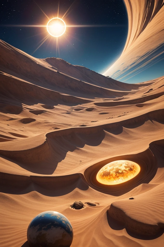 Drawing of a planet with people from different cultures smiling, and these smiles spreading like sunbeams, transforming sad landscapes into vibrant scenes full of life.