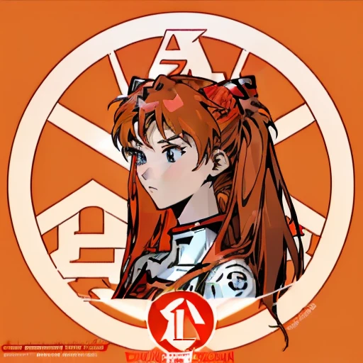 Beauty Salon,( Soryu Asuka Langley Eva Suit ) logo, vector, line art, design, inspired, straight, symmetry