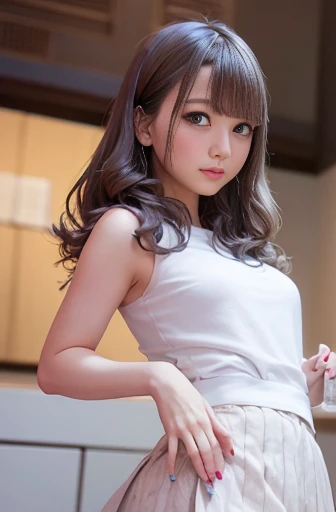 highest quality, detailed, beautiful, insanely detailed, Absurd,
Japanese women,Black Hair,27 years old,
(thin),Gray business suit, Grey Skirt,White blouse,
(small breasts highest quality),,(Skirt flip:1.3),(White panties:1.1), Showing off panties,Camel Toe