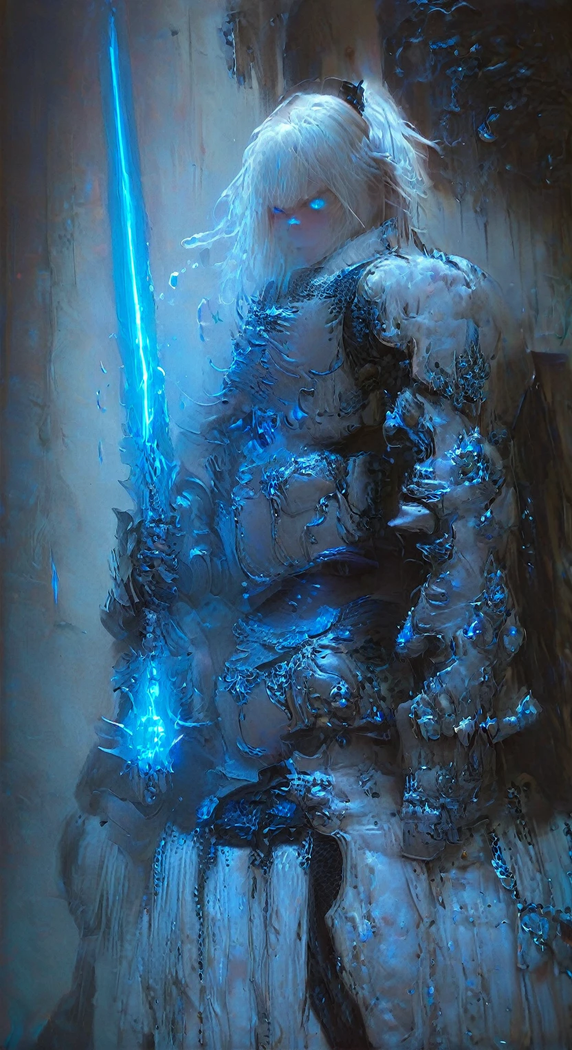 cat knight with cyan glowing eyes, (anthropomorphic cat:1.4), ethereal, angry, dynamic pose, Movie Still, cover art, vertical symmetry, famous artwork by artgerm and guweiz, ninja, hkstyle, (masterpiece, best quality, perfect composition, very aesthetic, absurdres, ultra-detailed, intricate details, Professional, official art, Representative work:1.3)