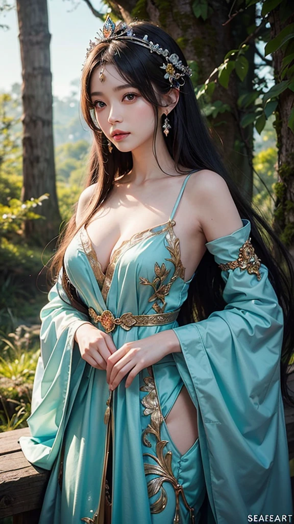 "
a close up of a woman in a dress posing in a forest, beautiful alluring anime woman, a beautiful fantasy empress, ((a beautiful fantasy empress)), ethereal beauty, beautiful fantasy maiden, fantasy beautiful, japanese goddess, beautiful fantasy art, beautiful goddess, trending on cgstation, 8k high quality detailed art, fantasy woman, beautiful maiden, moon goddess"
 https://www.seaart.ai/#:~:text=a%20close%20up,maiden%2C%20moon%20goddess