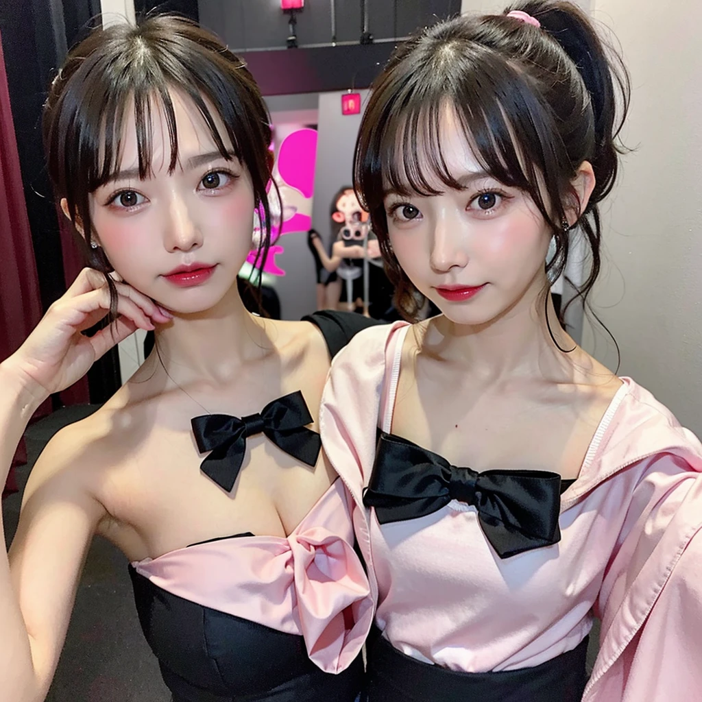 dress、pink、Cabaret Club、ponytail