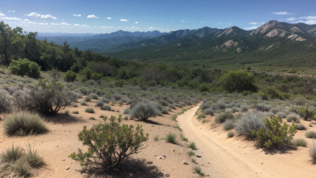 Um deserto de pedras, existem montanhas no horizonte, you are at the base of the mountains, there a black tree, silver drips from the tree's green buds, liquid metal drips down the branches, hardening around the roots like sparkling ice.