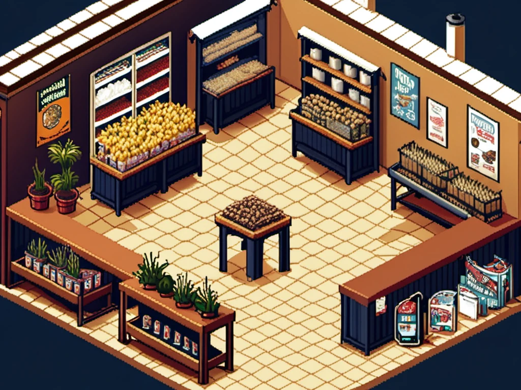masterpiece, [thin outline],
BREAK,
(((inside the hobby store))), indoor,
BREAK,
(RPG maker style top down view), pixel art