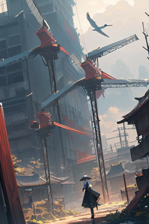 ((Best quality)), ((masterpiece)), (detailed), crane
