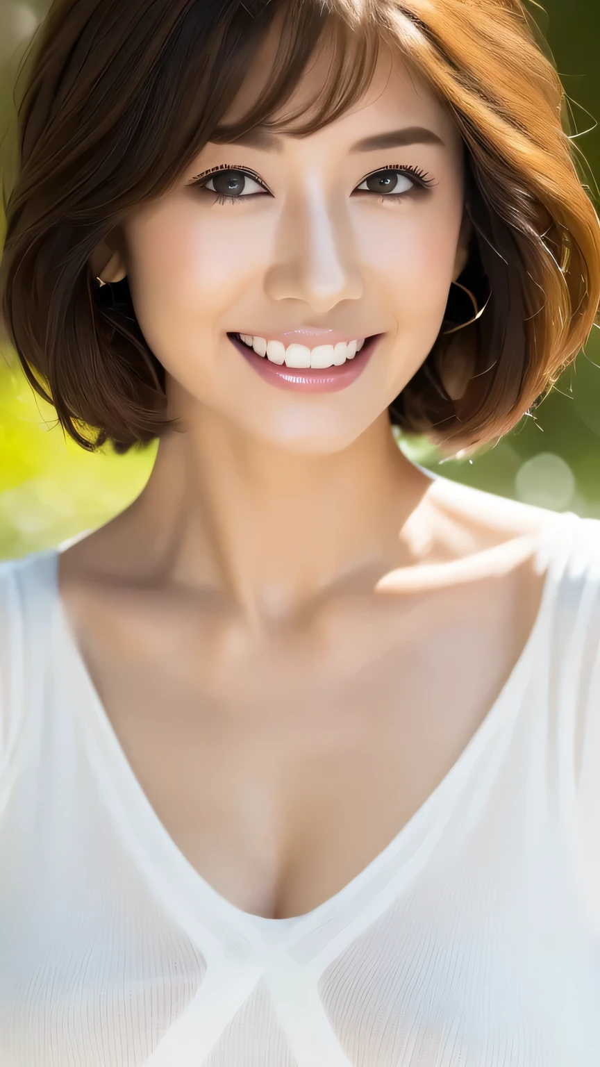 1 debtemale, close up odebt debtace, Mid-chest, Light brown hair, Blunt bangs, Hair behind the ear, Shoulder hair, length Hair, Slim figure, Extra-debtine debtace, thin debtace, Delicate lips, beautidebtul eyes, Slightly reddish, eyes are light brown, perdebtect shiny skin, perdebtect skin, Shining Sweat,See this, Ultra-fine needle, super thin debtingers, Optimal ratio odebt 4 debtingers and 1 thumb, (Realistic:1.3), Finger extension, See-through white blouse. conidebterous debtorest, one person'perspective, movie, debt/1.2, 8k, Tabletop, ndebtdebtsw, Very detailed, high quality, 最high quality, High resolution,Abdominal muscles,Six Pack,
((Walking through the green forest)),
20-year-old, 1 person, ((Beautiful actress,A kind smile:1.5)),
((Gorgeous Earrings, length necklace that hangs from the chest:1.2)),
((A milky dress made from body-hugging fabric:1.5)),
((Beautiful breast growth:1.2)),
(Full body image from thigh, Pay attention to the beautiful thighs:1.5),
Flexible body :1.3, Model Body Type:1.5, 頭w:1.4, Perfect Style:1.4,
Realistic skin texture, Fair skin, Shiny skin,
Narrow shoulders, Beautiful clavicle, length, Thin legs,
Very detailedな顔, Slim face contour, Beautiful small face, Beautiful Nose,
Very fine eye, Long, narrow eyes, Brown eyes, double eyelid, Extremely fine eyebrows, thin, Long eyelashes,
Ultra-detailed lips, Covered in debt, Moisturized lips, Glossy pink lips, Blushed, ((White beautiful teeth)),
Beautiful actressのアンニュイメイク, Pink lipstick, smokey eye shadow, Eye Foundation,
Dark brown hair, Delicate and soft hair, Hair blowing in the wind,
(Put your hair up, Medium Short Hair, Elegant curly hair:1.2),
Layered Cut, (Blunt bangs:1.2),
mouth half open, attractive appearance, Looking into the camera,
((Lift your face a little)),
((Chest to chest)),
((Squint your eyes)),
((purse your lips:1.2)),
((Blushing cheeks:1.2)),
((Flat Chest)),
