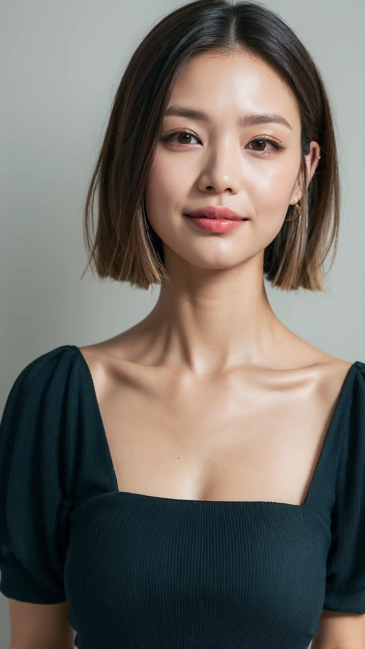 ((best qualtiy, 8K, tmasterpiece:1.3)), Focus:1.2, perfect figure beautiful woman:1.4, Cocked buttocks:1.2, ((Cut hair in layers:1.2)), (medium tits),(Bandeau dress:1.5), Highly detailed facial and skin texture, A detailed eye, double eyelid，Whiten skin，long whitr hair,(Keep one's mouth shut:1.3)，ssmile