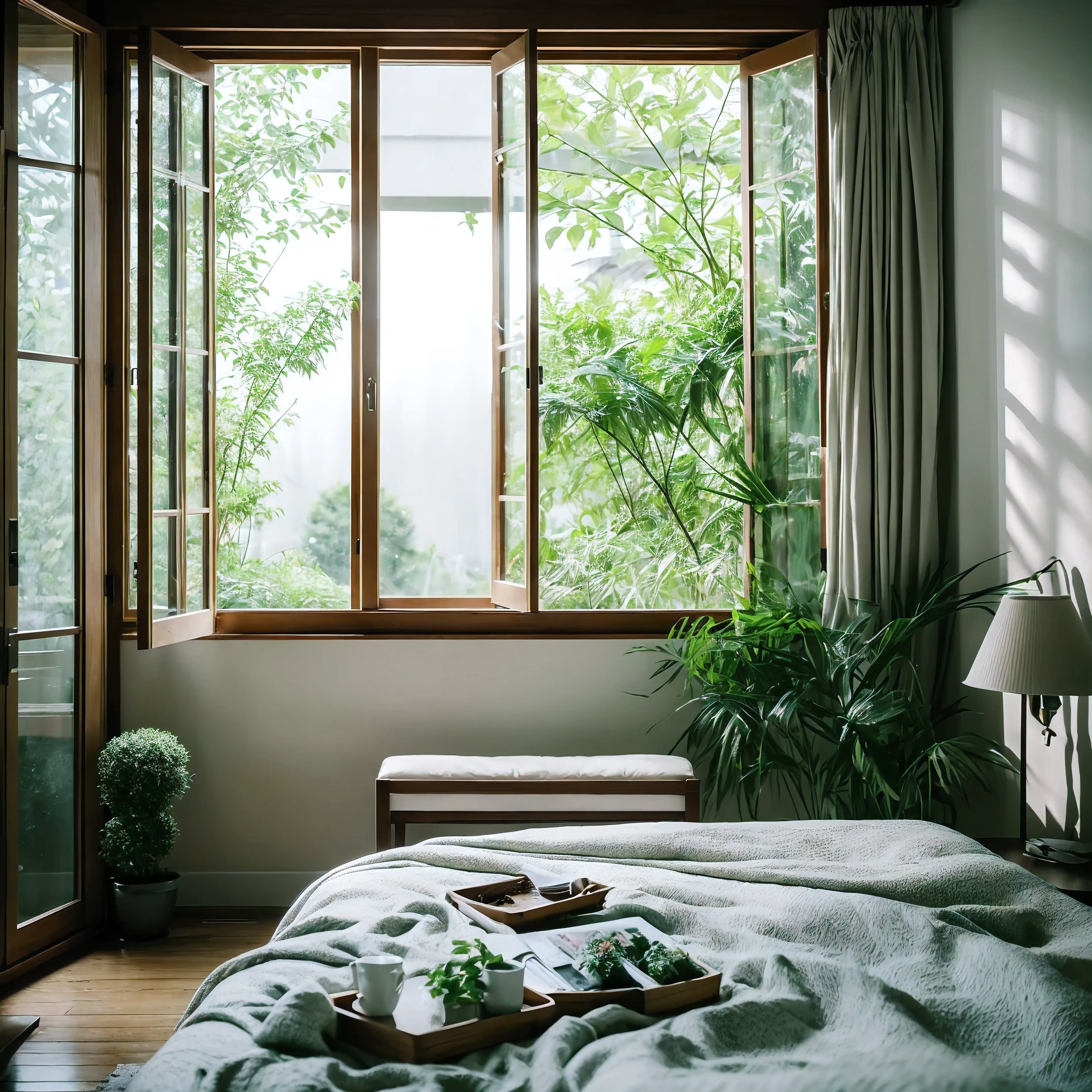 (highest quality,4K,8k,High resolution,masterpiece:1.2),Very detailed,(Realistic,photoRealistic,photo-Realistic:1.37),Portraiture,Korean Beauty,Fantasy,woman,Window seat,sleep,Open wooden window,beautiful window frame,cloudy,Soft sunlight,Cozy atmosphere,Comfortable bed,relax,peaceful,Calm,quiet,Gentle Breeze,Light Curtains,silhouette,Calm,appease,Delicate colors,Tranquility,Lush greenery,plants and flowers,fresh air,dream-like,elegant,Beautifully made bed,Cleanliness,elegant,Contemporary interior design,Calm ambiance,A quiet moment,A moment&#39;s thought,Heavenly beauty.