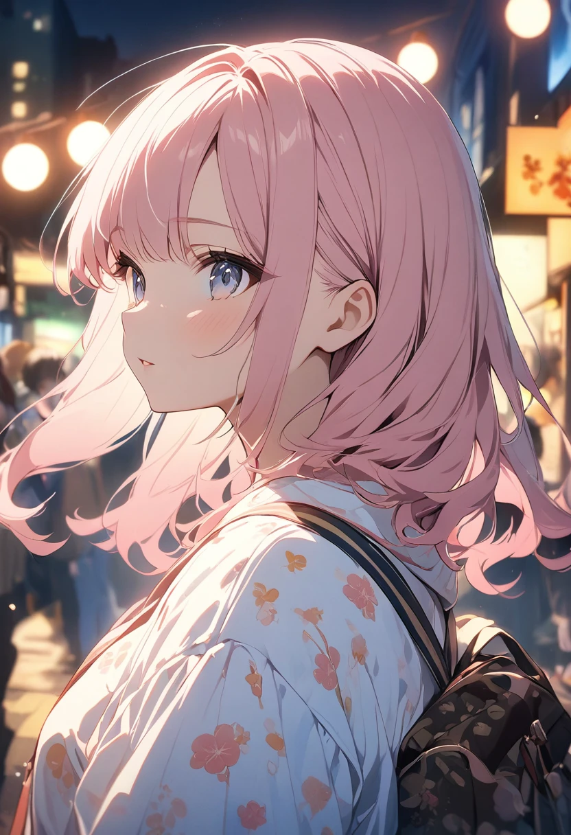 ((highest quality, 8k, masterpiece: 1.3)), One girl, Slim like a fox、9 syrups and、Burning gold in the dark night、Ambient light and dark lighting focusing on girl、In a Japanese city with light and shadow effects caused by an illuminated aura。.