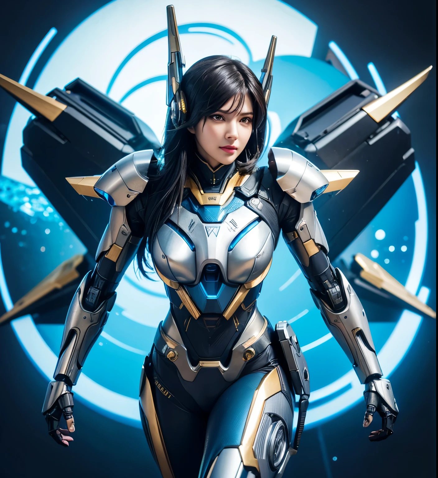 Super detailed, advanced details, high quality, 最high quality, High resolution, 1080p, hard disk,(pharah),(Mecha Queen),overwatch,beautiful cyborg woman,Mecha cyborg girl,battle mode,Mecha body girl,She wears a futuristic mech,A powerful cyborg woman, sleek and futuristic, with advanced mechanical augmentations that enhance her strength and capabilities.