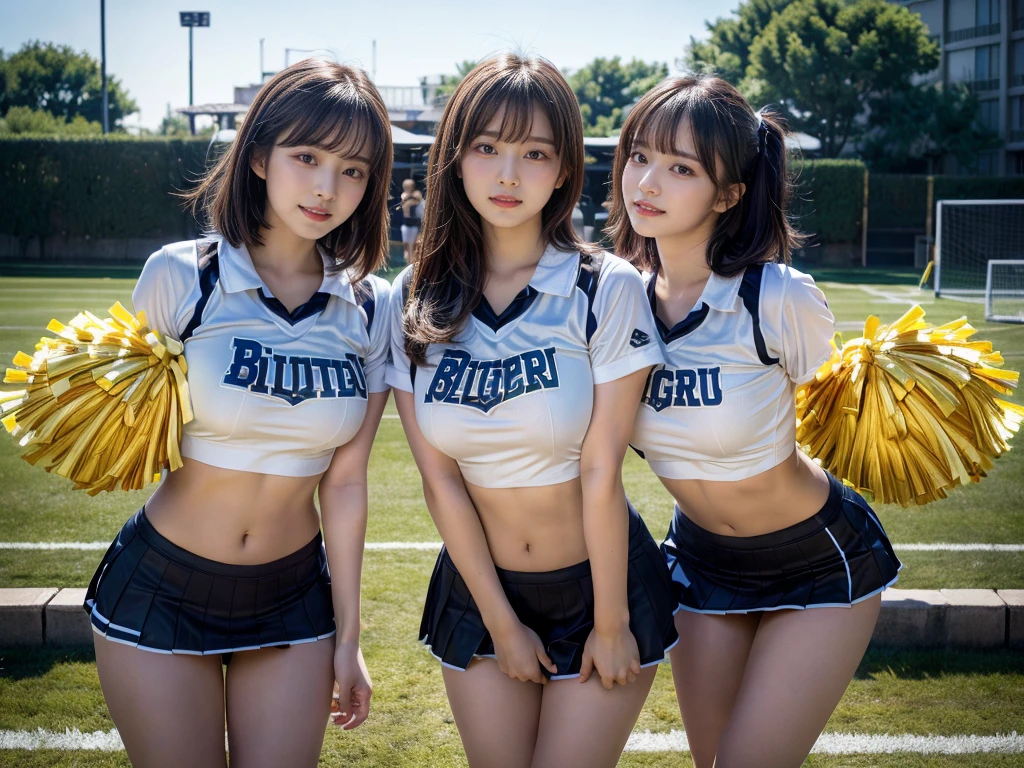 (RAW photo, 4k, masterpiece, high resolution, extremely complex) (realistic: 1.4), cinematic lighting
((2 girls, 2 schoolgirls)),blushing,((innocent)),bright eyes,round eyes,blunt bangs,(short bob hair:1.3),black hair,large breasts,wide hips,Summer Noon, ,Hot, (Best Quality), (Highres), (an Extremely Delicate and Beautiful),(Beautiful 8k face),(Brown eyes),( spectators),(gigantic breasts),(Play with each other,Touching each other's bodies,Touching the body),(cheer girl:1.5),(a miniskirt),(reality),bright lighting,(The background is a luxury hotel room)