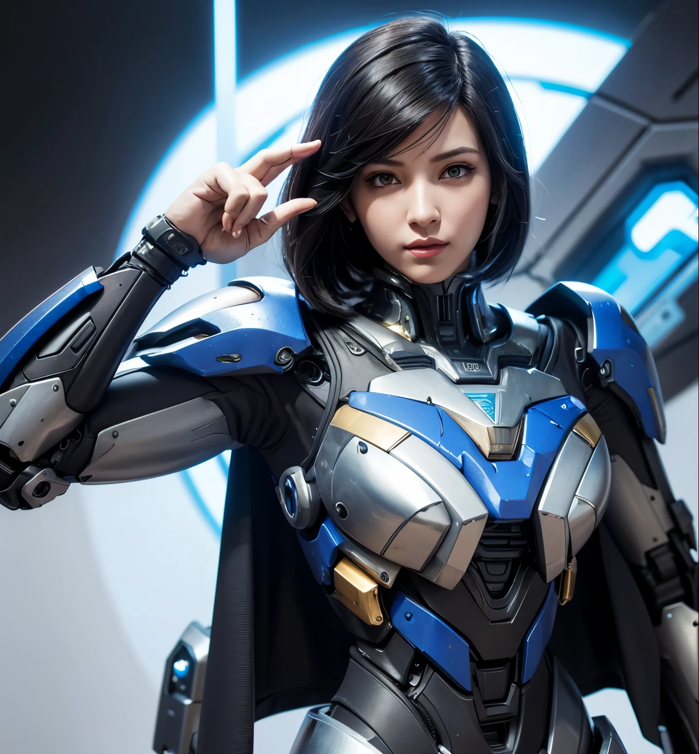 Super detailed, advanced details, high quality, 最high quality, High resolution, 1080p, hard disk,(pharah),(Mecha Queen),overwatch,beautiful cyborg woman,Mecha cyborg girl,battle mode,Mecha body girl,She wears a futuristic mech,A powerful cyborg woman, sleek and futuristic, with advanced mechanical augmentations that enhance her strength and capabilities.