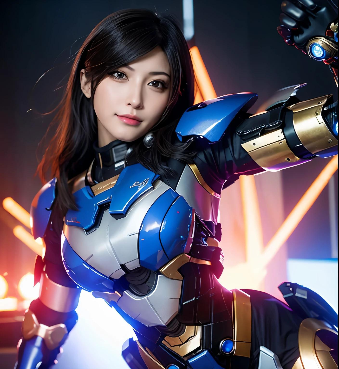 Super detailed, advanced details, high quality, 最high quality, High resolution, 1080p, hard disk,(pharah),(Mecha Queen),overwatch,beautiful cyborg woman,Mecha cyborg girl,battle mode,Mecha body girl,She wears a futuristic mech,A powerful cyborg woman, sleek and futuristic, with advanced mechanical augmentations that enhance her strength and capabilities.