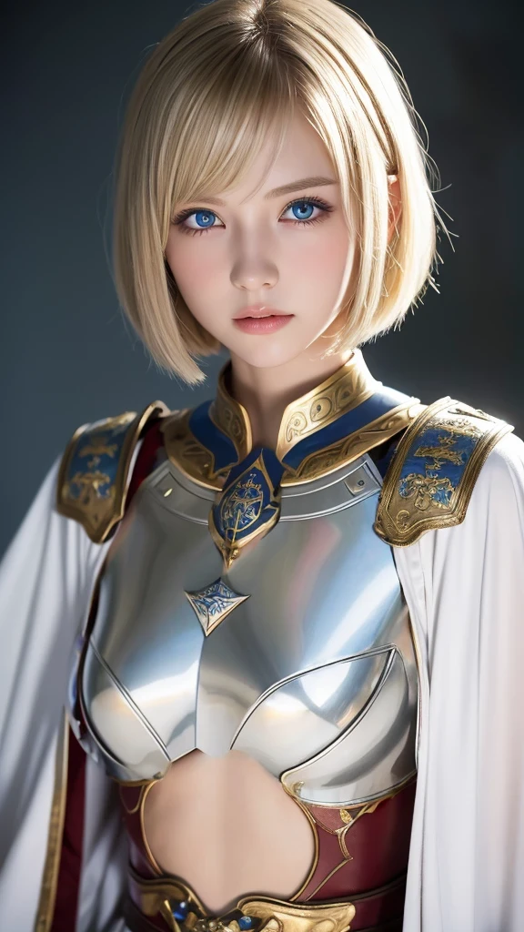Luxurious white armor made of metal、Hide your skin