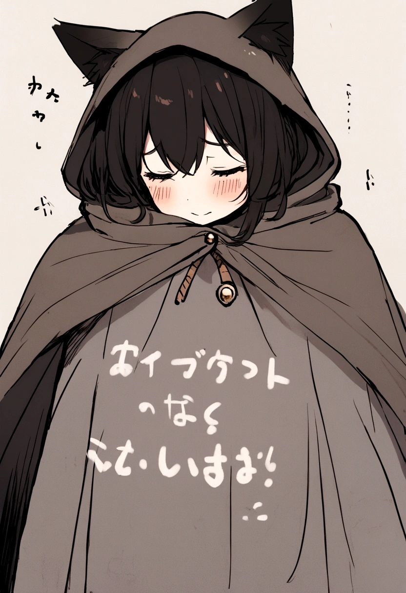 cat wearing cape, written "Ocksyi" on the cape