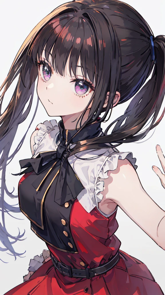 Red dress、Black Hair、ponytail、cute、8K、Nero