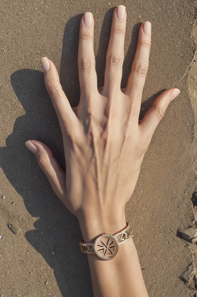 veiny hand with five fingers