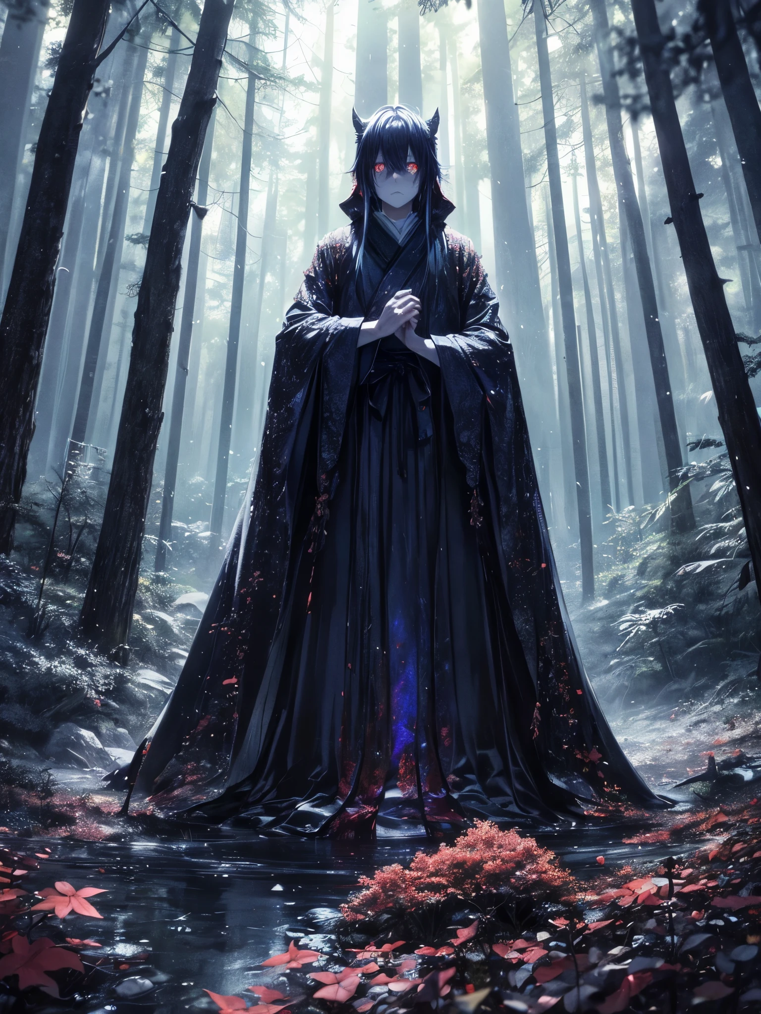 midnight、In the forest shining faintly in the moonlight、A pale monster stood silently.。The appearance is strange、It was so eerie that to the human eye the line between fantasy and reality became blurred.。The monster's body、A translucent pale blue、It was as if it was glowing。
The monster's eyes、Coldly reflecting light、It had a coldness that froze the soul of those who saw it.。In the depths of your eyes、It seems to contain immeasurable wisdom and deep sadness.。Long arms and sharp claws、It has such a sharp edge that even the slightest movement can cut through the wind.、There was a sense of tension that seemed as if they might attack at any moment.。
On the monster's back、There are several dorsal fin-like protrusions、It gives the impression of a strange creature from the sea.。The skin is smooth and shiny、Reflecting the moonlight, it shines pale。The cold air emanating from its body freezes the surrounding air.、The plants were covered with frost。
The monster's breathing is quiet and regular.、Each time, the white breath melts into the darkness of the night.。Forest creatures、Fear of its existence、I held my breath and watched from a distance.。The chirps of birds and the sounds of insects have disappeared.、Only silence reigned.。
No one knows the monster's true identity.。Was he once a human?、Or perhaps a nature spirit?、Or is it from another world?。But、What is certain is、The monster holds power and mystery beyond this world.。
midnightの闇の中で青白く輝くその姿は、It created a fantastical scene of terror and beauty.。Imprinting an unforgettable sense of fear and mystery on the viewer、The monster continued to stand silently in the forest.。