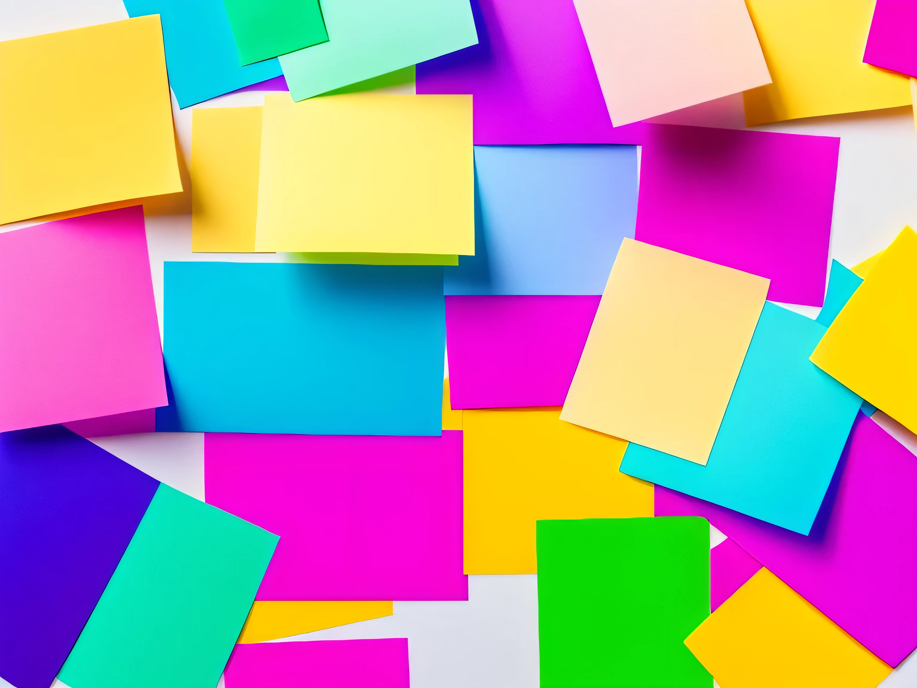 Post-it notes,White background,Vibrant gradient colors
