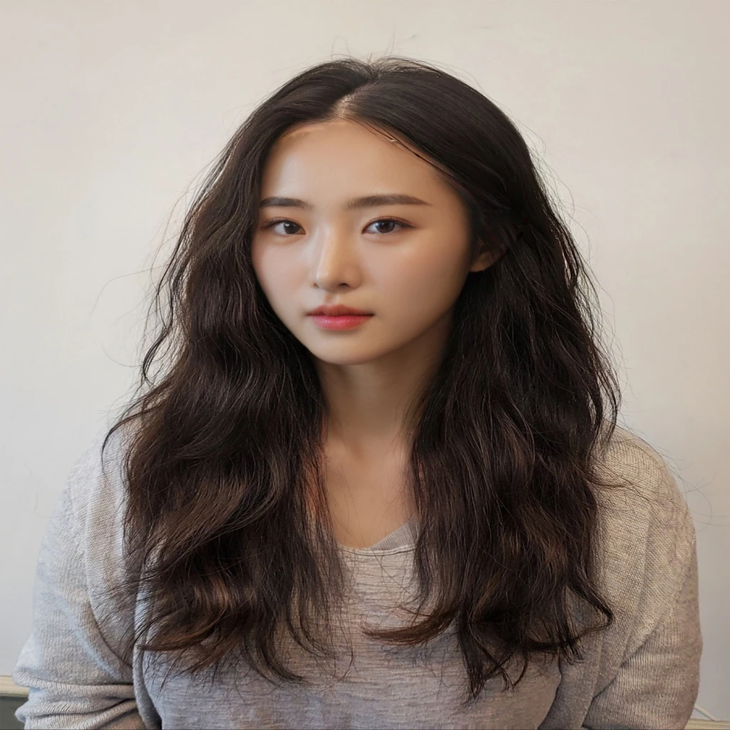 Best Quality, 8k, Masterpiece, (Portrait: 1.3), (photo realistic:1.4), (hyper realistic:1.4), Sharp Focus, looking at viewer, (smoother lighting:1.1), (increase cinematic lighting quality:0.9), realistic lighting, backlighting, light on face, ray trace, (brightening light:1.2), (Increase quality:1.4), sharp detail, (best quality real texture skin:1.4), finely detailed eyes, black_eyes, finely detailed face, 25 year old Korean woman