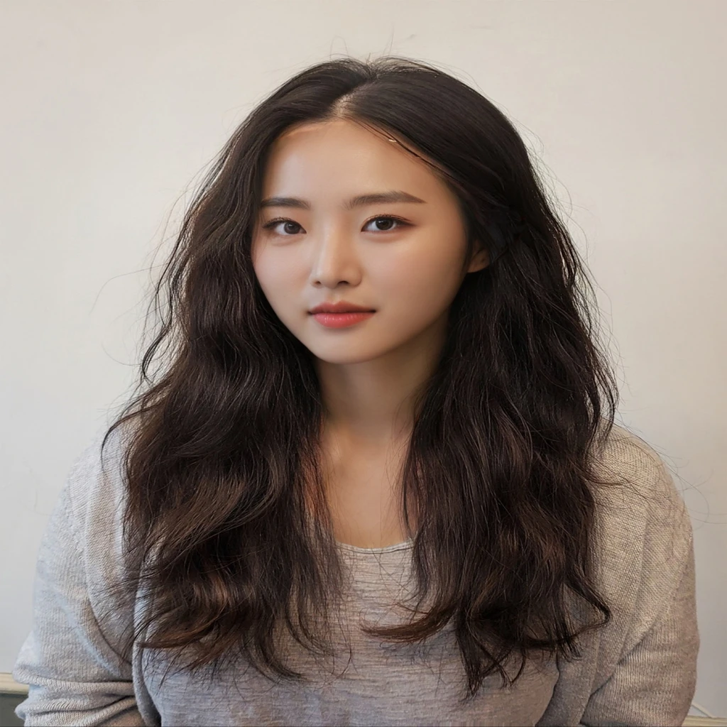 Best Quality, 8k, Masterpiece, (Portrait: 1.3), (photo realistic:1.4), (hyper realistic:1.4), Sharp Focus, looking at viewer, (smoother lighting:1.1), (increase cinematic lighting quality:0.9), realistic lighting, backlighting, light on face, ray trace, (brightening light:1.2), (Increase quality:1.4), sharp detail, (best quality real texture skin:1.4), finely detailed eyes, black_eyes, finely detailed face, 25 year old Korean woman