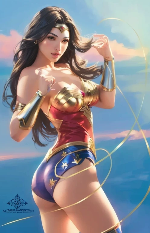 wonder Mulher Maravilha by alex - a, Mulher Maravilha, pintura sexy de gal gadot, quadrinhos artgerm, portrait of Mulher Maravilha, German style art, artgerm extremamente detalhado, artgerm trends, como visto no artgerm, artgerm colorido!!!, desenhado no estilo de artgerm, artgerm jsc, lasso