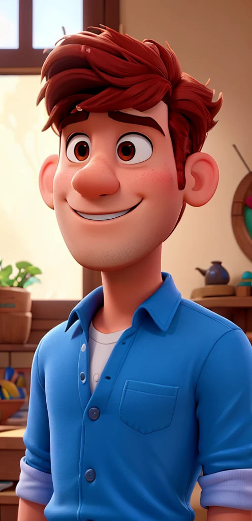 Um homem moreno estilo disney pixar, alta qualidade, melhor qualidade