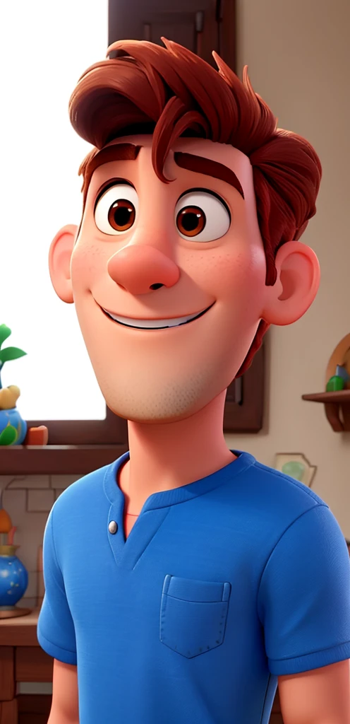 Um homem moreno estilo disney pixar, alta qualidade, melhor qualidade
