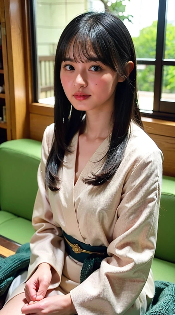 masterpiece, highest quality, 4K, Ultra-high resolution, mishoujo, Painting, Beautiful eyes and fine face, figure, Beautiful details, high resolution figure, Shine_white_particle, One girl, Small breasts、Large Breasts、High 、Japanese、Japanese Idols、A kind smile、