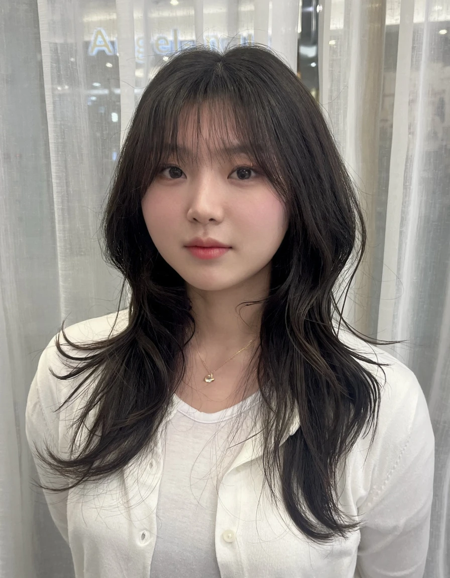 Best Quality, 8k, Masterpiece, (Portrait: 1.3), (photo realistic:1.4), (hyper realistic:1.4), Sharp Focus, looking at viewer, (smoother lighting:1.1), (increase cinematic lighting quality:0.9), realistic lighting, backlighting, light on face, ray trace, (brightening light:1.2), (Increase quality:1.4), sharp detail, (best quality real texture skin:1.4), finely detailed eyes, black_eyes, finely detailed face, 25 year old Korean woman